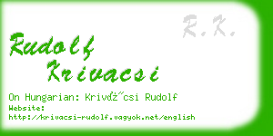 rudolf krivacsi business card